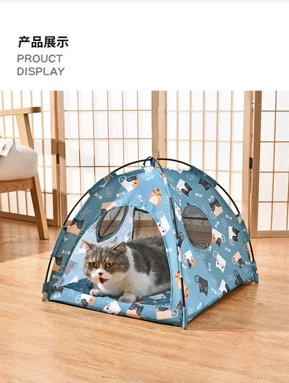 the PRINCESS PUPPY TENT - Pet Dog Tent House, Floral Print Enclosed Cat/Dog Tent Bed, Indoor Folding Portable Comfortable Kitten/Puppy Bed, Kennel for Small Pets