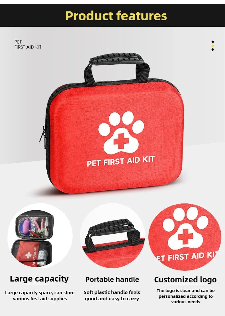 the PET EMERGENCY KIT - 38PCS Dog/Cat First Aid Kit, Emergency Care with Tick Remover, Leash Pet Medical Supplies for Travel, Hiking Home Essentials