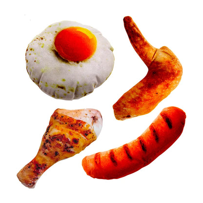 Artificial meat food plush dog vocalization toy with bb called grinding teeth bite resistant interactive play