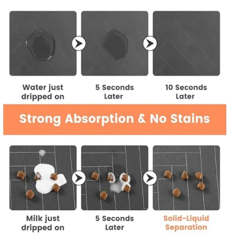 VIKAMA Summer Cartoon Pet Floor Mats Non-Slip Water Absorption Wear-Resistant Leakage Easy To Clean Dog Food Mats Cat Food Mats