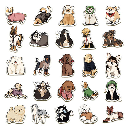 50PCS Cartoon Cute Dog Graffiti Stickers Waterproof Decals for Laptops Skateboards Guitars Luggage Phones Scrapbook