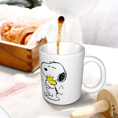 Manga Snoopy Woodstock Cartoon Dog Coffee Mug DIY Customized Ceramic Tea Milk Mug
