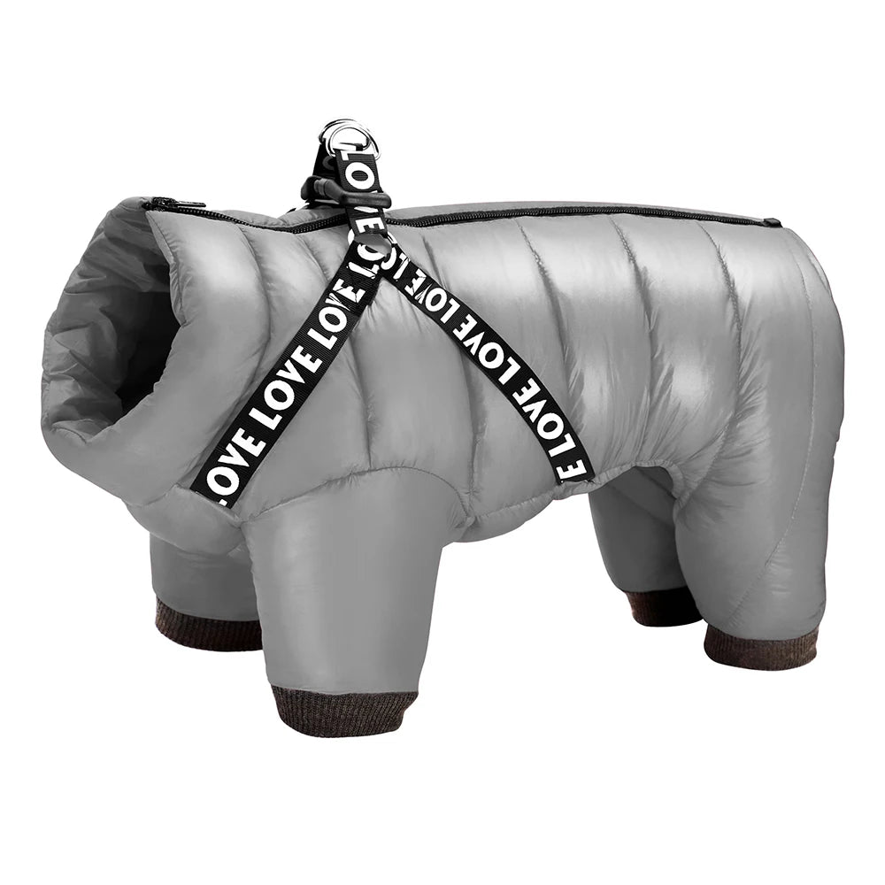 the SKI DAWG - Winter Dog Clothes, Super Warm Pet Dog Jacket/Coat with Harness, Waterproof Puppy Clothing, Hoodies for Small/Medium Dogs Outfit