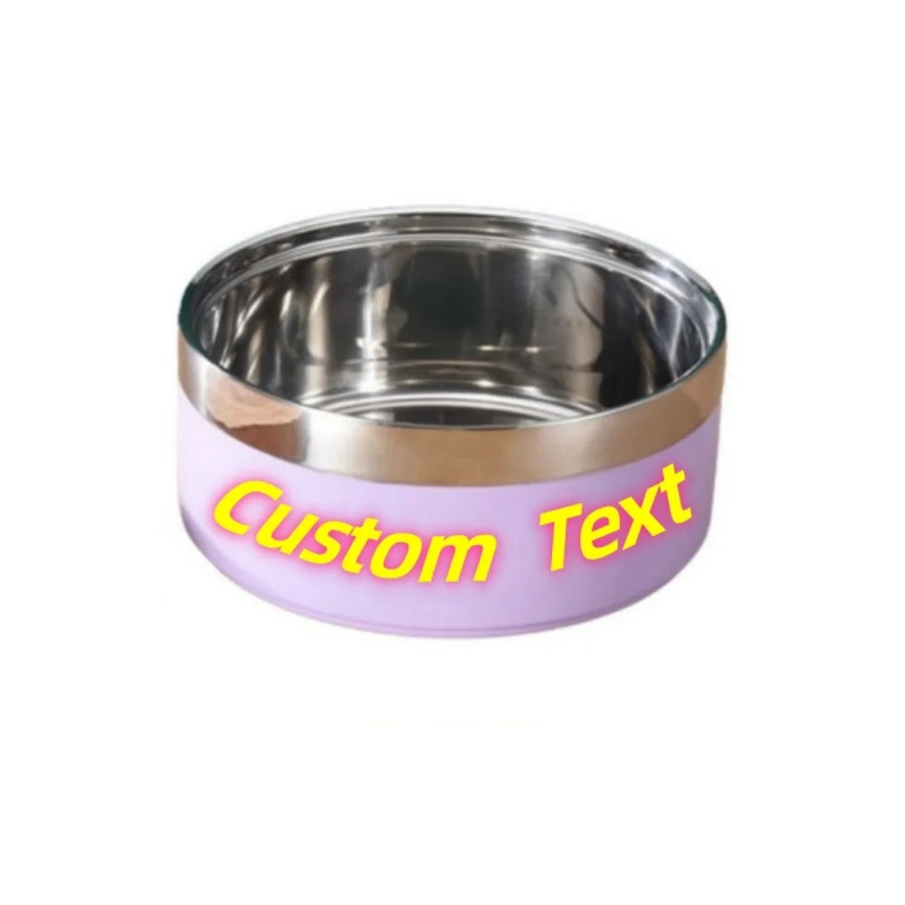 Customized Personalized 1PC Stainless Steel Round Dog Food Bowl Thickened Anti-fall Pet Rice Bowl Feeding Pet Supplies Wholesale