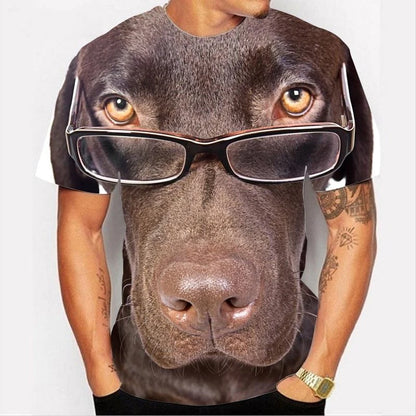 the GOOD BOY - Funny Dog Face Pattern 3D Print T-Shirt, Summer Men/Woman Casual Fashion Animal T-Shirts, Streetwear Kids Tees