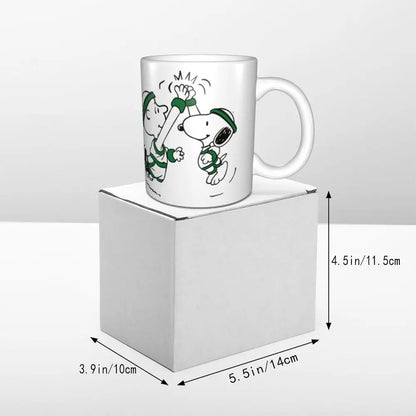 Manga Snoopy Woodstock Cartoon Dog Coffee Mug DIY Customized Ceramic Tea Milk Mug