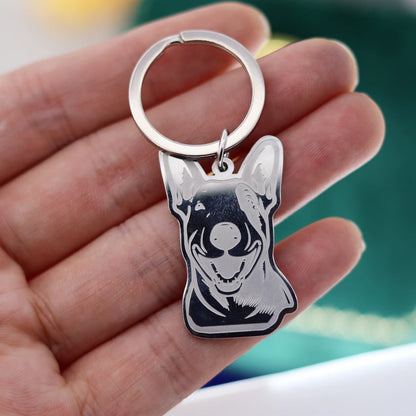 Stainless Steel Charms French Bulldog Dog Men's Trendy Punk Keychain for Women Men Jewelry Kids Gifts Key Bag Deco Accessories