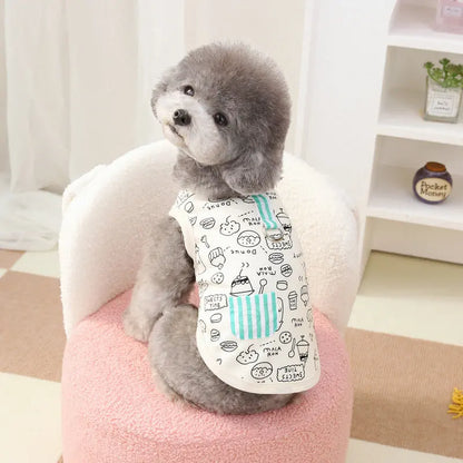 the FOODIEPUP SUMMER TEE - Dog Vest Summer Cartoon Food Graffiti Thin Shirts, Dog Puppy T-Shirt, Cat Clothing, Chihuahua, Cooling Dog Vest, Pet Cat/Dog Clothes