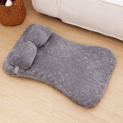 Full Filling Warm Medium Dog Bed Winter Warm Small Cat Sofa Mat Elastic Puppy Kennel Pet Accessories with Detachable Pillow