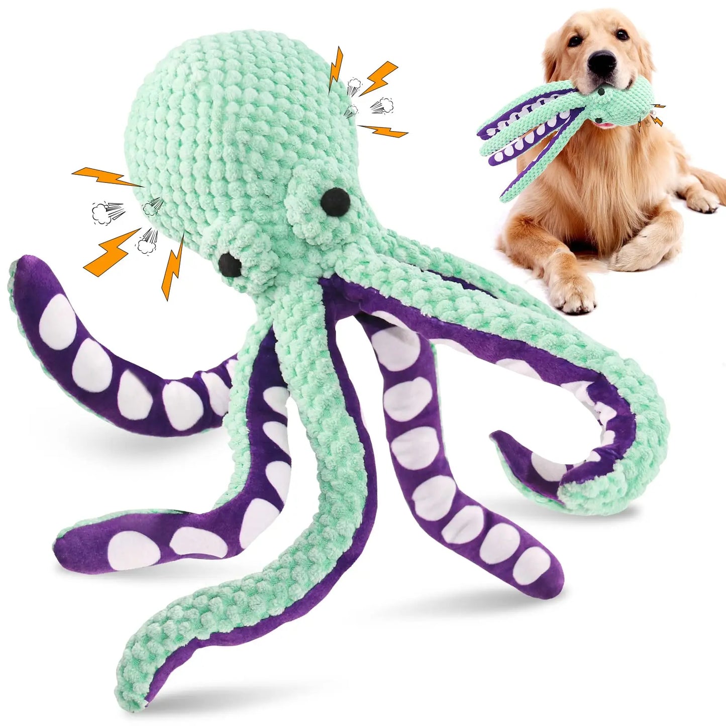 the TIDAL TOOTH CHEW TOY - Pet Plush Toy, Cat/Dog Voice Octopus Shell Puzzle Toy, Bite Resistant Interactive Pet Dog Teeth Cleaning Chew Toy, Pet Supplies