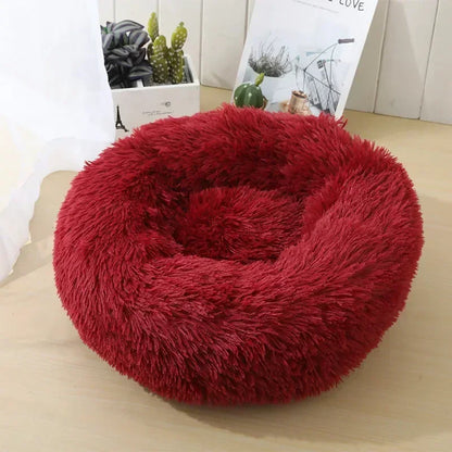 Round  Dogs Bed Cat Bed House Kennel Pet Mats Soft Long Plush Mat Pet Warm Basket Cushion Cats House Sofa Machine Wash Kennel