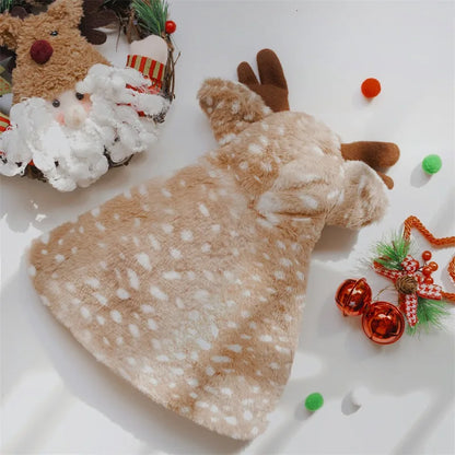 the REINDEER DOG - Pet Cat/Dog Christmas Costume, Cosplay Elk Cloak, Dog Costumes for Small Dogs, Cute Cat Clothes