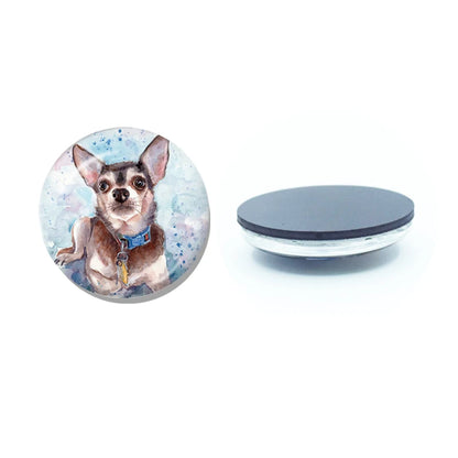 New Chihuahua Magnet Fridge Stickers Decoration Home Refrigerator Decor Glass Dome Crystal Souvenir