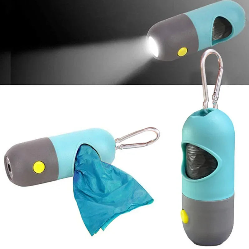 the LED LIGHT POOP BAG DISPENSER - Degradable Dog Poop Bag Dispenser, LED Light Waste Bags Holder, Dispensers Poop Bags Set, Dogs Trash Pets Clean Accessories