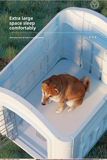 the IN THE DOGHOUSE - Large Waterproof Outdoor Doghouse - Detachable & Washable Dog Cage for Medium/Large Breeds, All-Weather Shelter