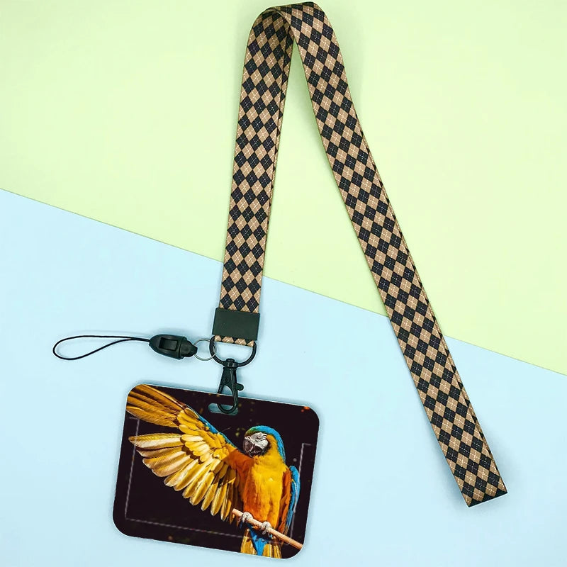 Cat and dog pattern Bank Credit ID Card Student Bus Card Holders Storage Protective Shell Pendant