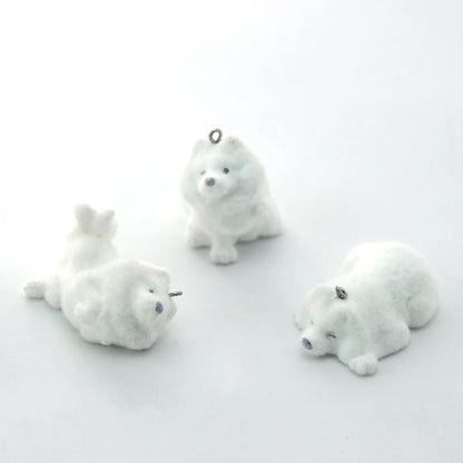 21Pcs 3D Flocking Resin Charms Cartoon Animal Dog Pendants for Necklaces Bracelets Keychain Making DIY Jewelry Accessories