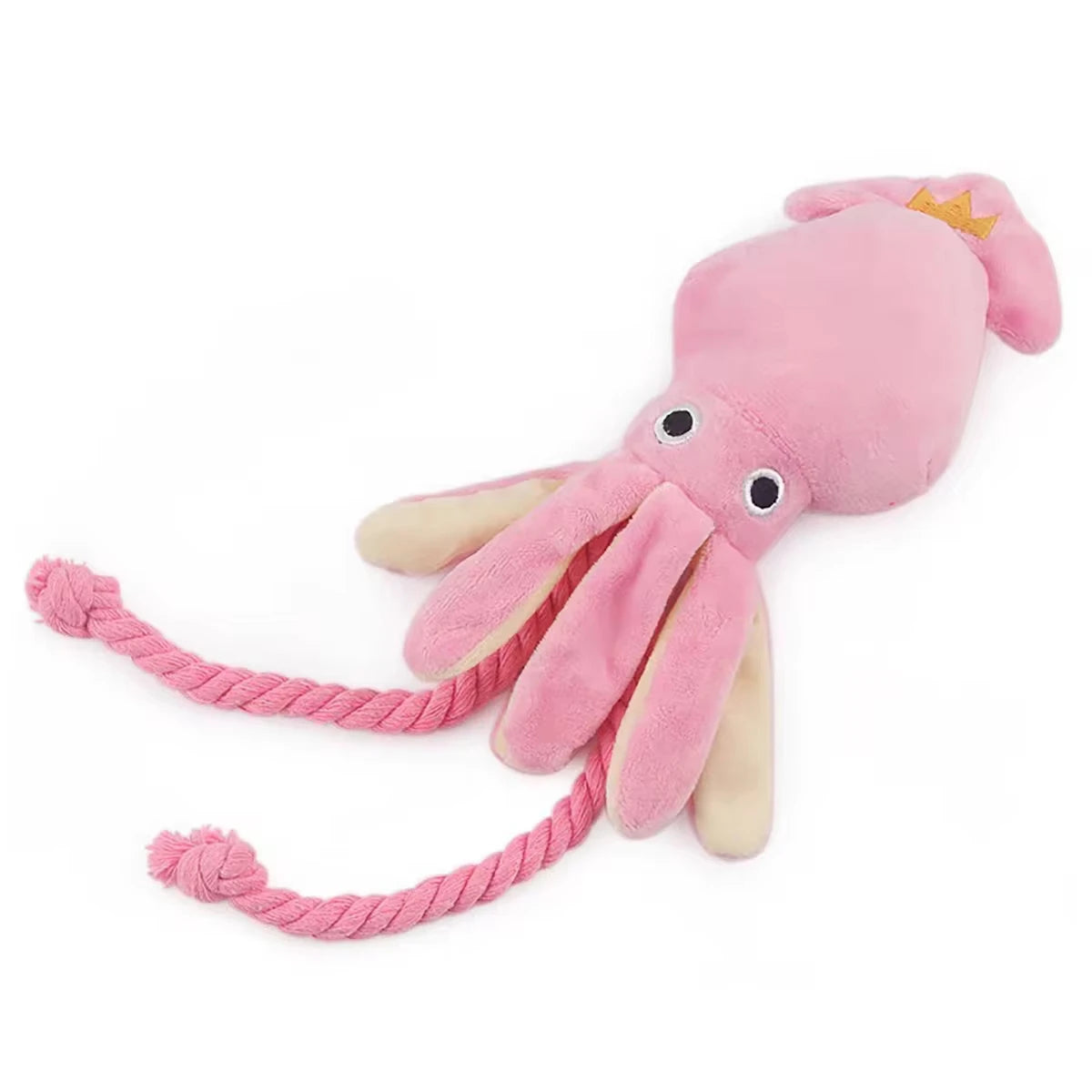 the CHEWSQUID INTERACTIVE - Pet Plush Toy for Small/Large Dogs/Cats, Molar Training Squeaky Toys, Octopus Shape Interactive Cotton Rope Toy, Dog Accessories