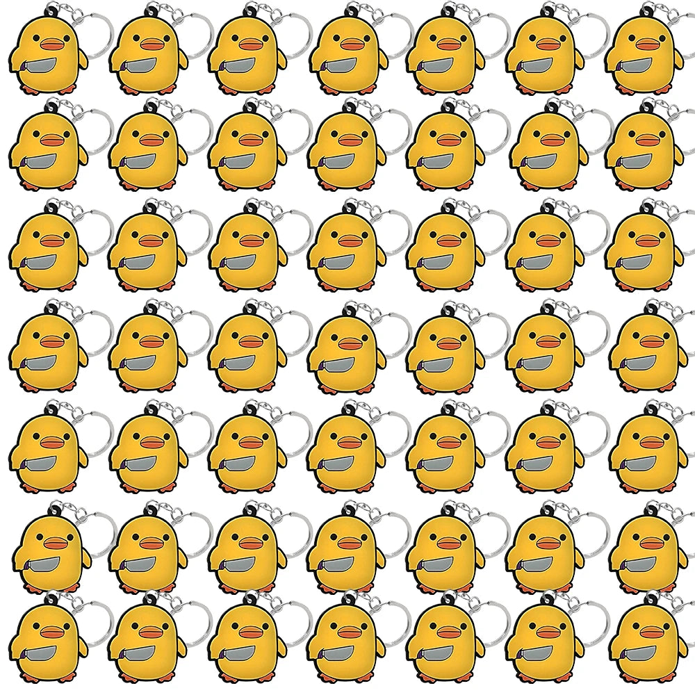 50PCS Cute Animal Keychain knife Ducks Dogs Cats Keyring for Women Men Kids Handbag Cool Car Key Accessories Friends Key Gifts