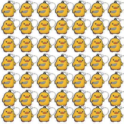 50PCS Cute Animal Keychain knife Ducks Dogs Cats Keyring for Women Men Kids Handbag Cool Car Key Accessories Friends Key Gifts