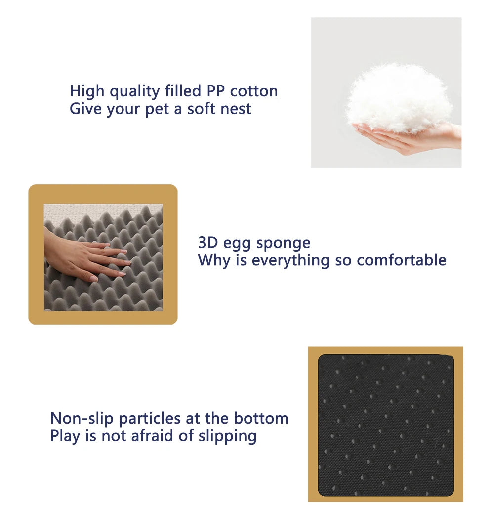 Full Filling Medium Dog Bed Half Surround Large Dog Sofa Soft Square Cat Bed Kennel Plush Puppy Nest House Accessories