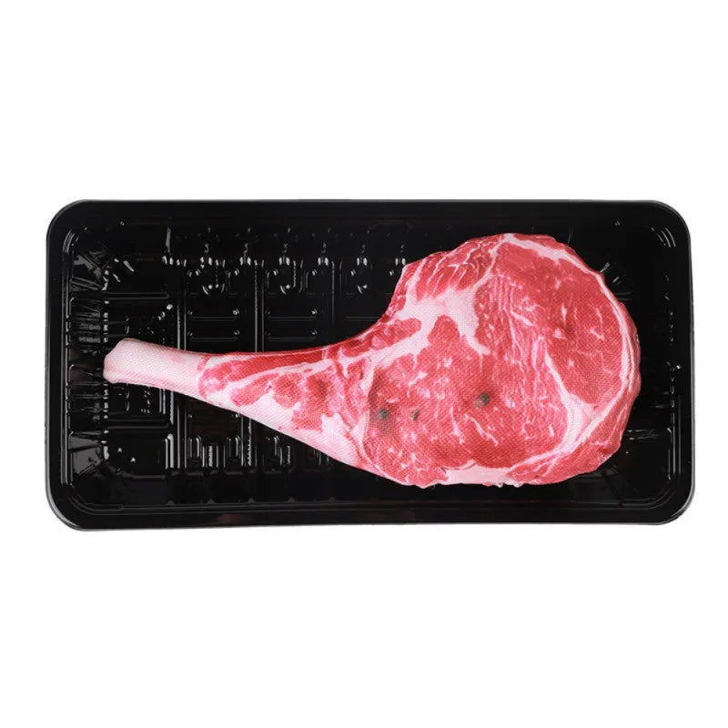 the MEATYMUNCH SQUEAKY - Simulation Steak Pet Chew Sound Dog Toy for Dogs, Bite Resistant Squeaky Puppy/Cat Toys, Pets Products