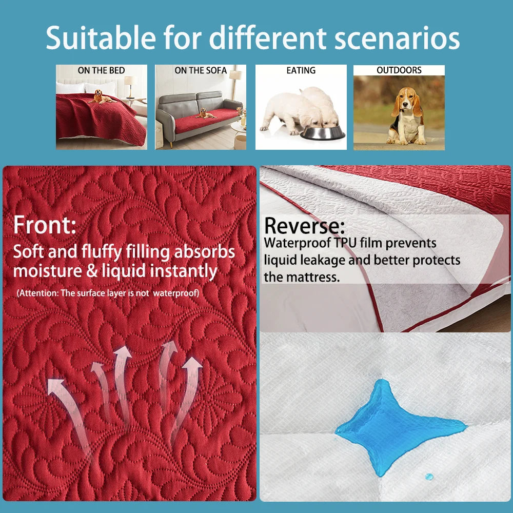 Dirt-Proof Bedspread Waterproof Dog Bed Cover Pet Blanket for Furniture Bed Protector Couch Cover for Dogs Cats Non-Slip Backing