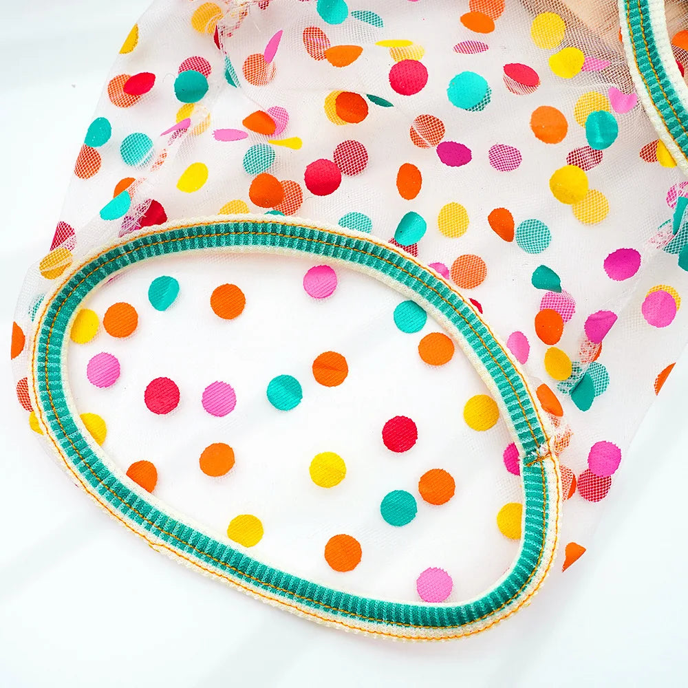 Pet Strap Sunscreen Vest Mesh Strawberries Dog Vests Dog Cat Clothing Supplies Thin Teddy Bear Colorful Dot Top Puppy Clothes