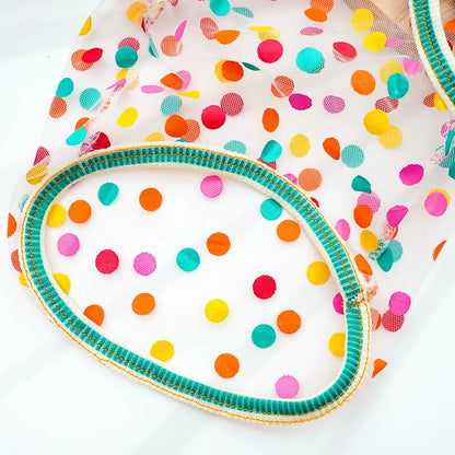 Pet Strap Sunscreen Vest Mesh Strawberries Dog Vests Dog Cat Clothing Supplies Thin Teddy Bear Colorful Dot Top Puppy Clothes