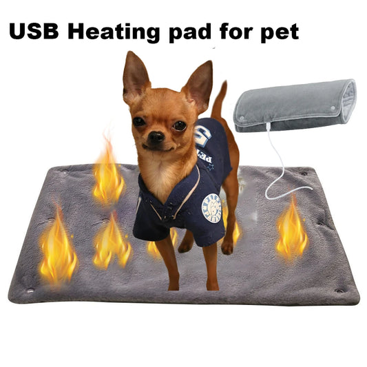 Winter Pet Heating Blanket Temperature Warm Cat Dog Mattress Indoor Heating Pad Pet Supplies USB heating pad