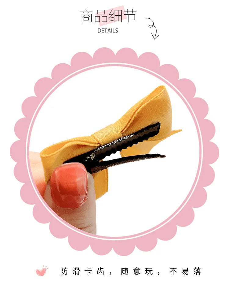 the BEAUTY BOWS - 2PCS Solid Dog Bows, Dog Hair Clips, Pet Bowknot, Doggy Hair Grooming Products for Puppy/Kitten/Dog, Hair Barrette Pet Accessories