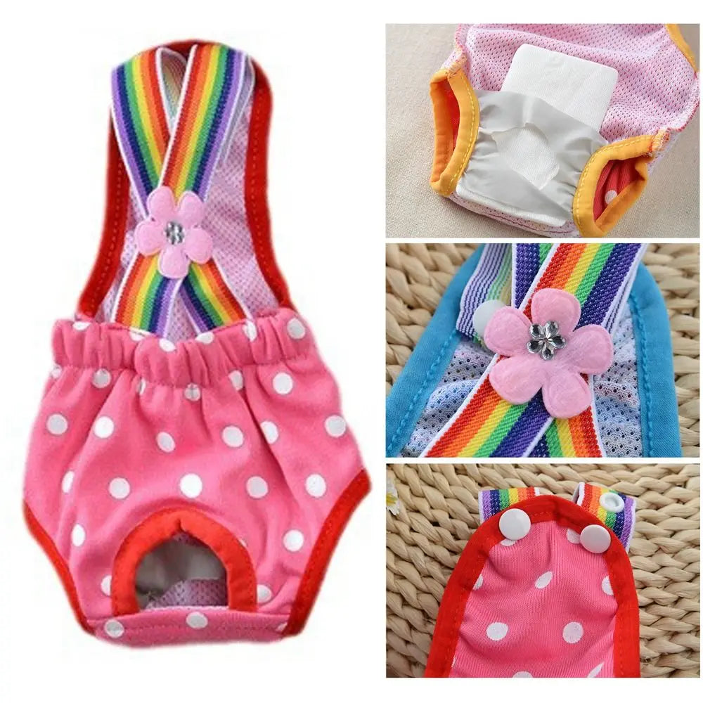 Breathable Polyester Dog Physiological Pants XS~XL Adjustable Dog Diaper Washable Puppy Underwear Briefs Puppy
