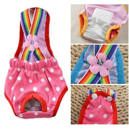 Breathable Polyester Dog Physiological Pants XS~XL Adjustable Dog Diaper Washable Puppy Underwear Briefs Puppy