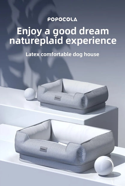 Natural Latex Pet Bed Winter Warm Dog Nest Removable Pet Sleeping Mat Anti-Mite and Antibacterial Cat Bed Soft Foam Pet Mattress