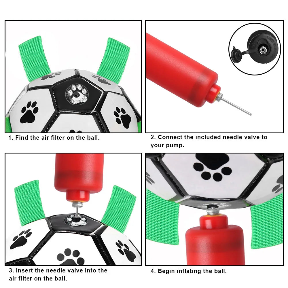 Pets Accessories Dog Bite Chew Balls Interactive Pet Football Toys 15cm Puppy Outdoor Training Soccer With Grab Tabs