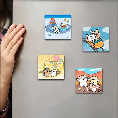 Cute Line Puppies Maltese &Golden Pattern Refrigerator Magnets Personalized Photo Refrigerator Magnets Photo