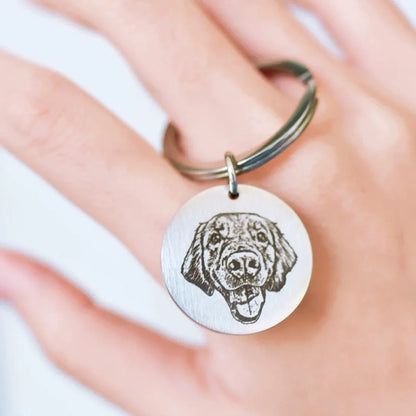 Customized Photo Pet Dog Cat Keychain I Love Dog Glass Cabochon Mini Personalize Pendant Keyring Car Key Man Women Souvenir Gift