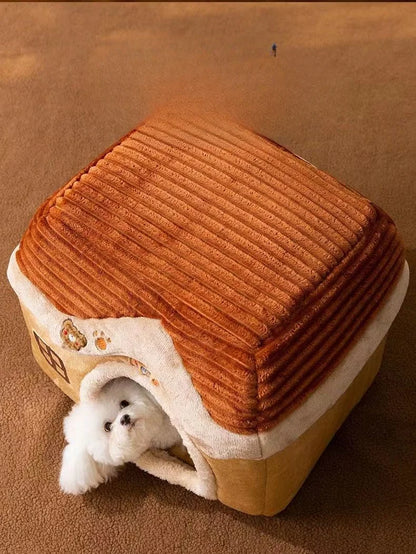 Cute Pet House with Foldable Soft Pet Bed Detachable Washable Pet Castle Suitable for Small Medium-sized Dogs and Cat Cave Nests
