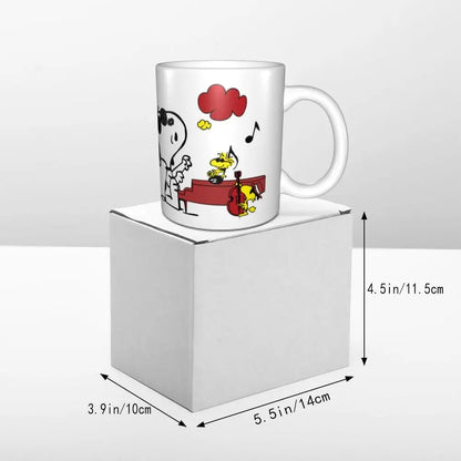 Manga Snoopy Woodstock Cartoon Dog Coffee Mug DIY Customized Ceramic Tea Milk Mug