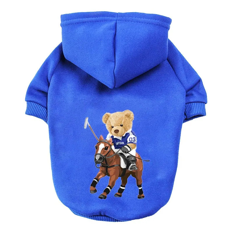 Pet Dog Clothes Autumn Winter Spring Small Medium Puppy Kitten York French Bulldog Luxury Fleece Lining Cat Pet Hoodies Perro