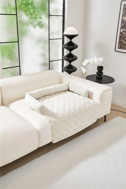 Velvet Pet Sofa Mat Warm Pet Blanket for Medium Large Dog Couch Bed Cushion with Pillow Cats Pad House Pet Supplies Accessories