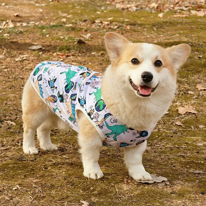 Cute Summer Pet Dog Cooling Vest Cartoon Soft Clothing Summer Casual Shirts Small Medium Large Dogs Puppy French Bulldog Clothes