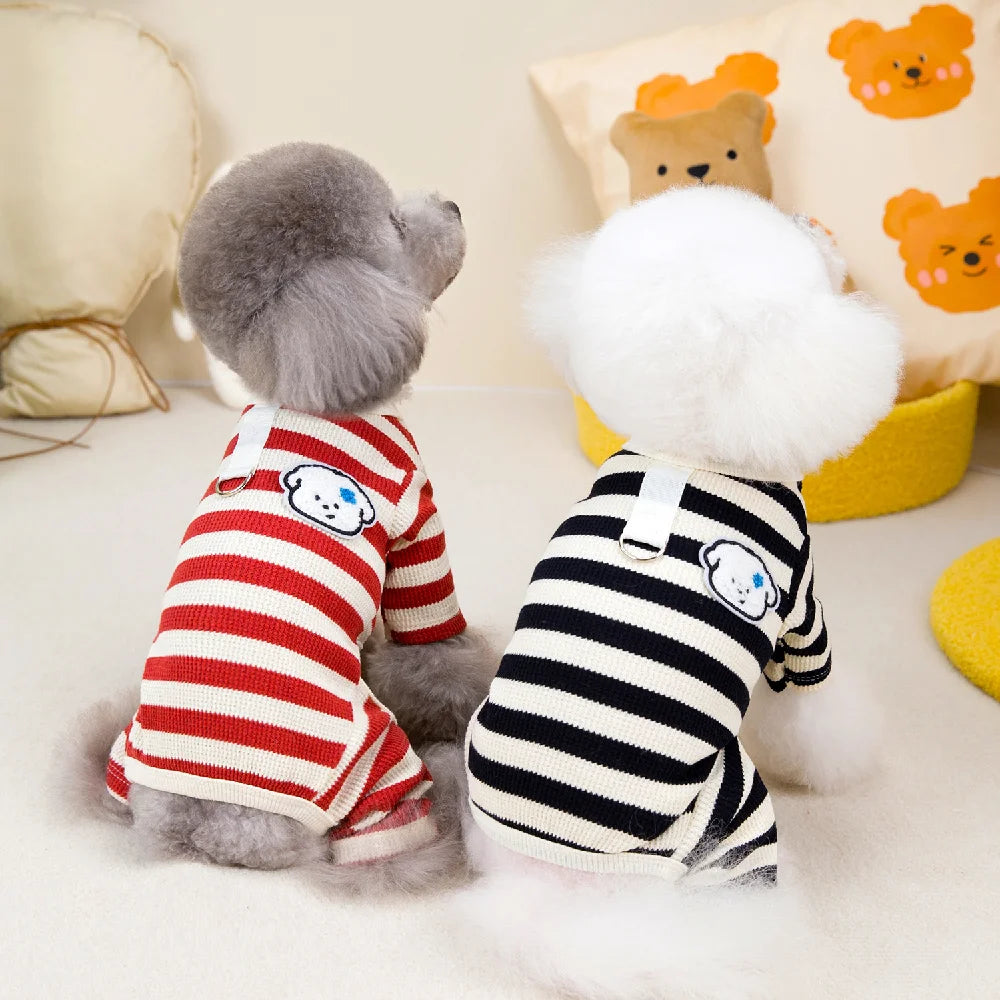 Pure-Cotton Dog Clothes Boy&Girl Dog Pajamas For Small Medium Dogs Puppy Kitten Jumpsuit Pijamas Chiwawa Yorkie 4 Legs Flexible