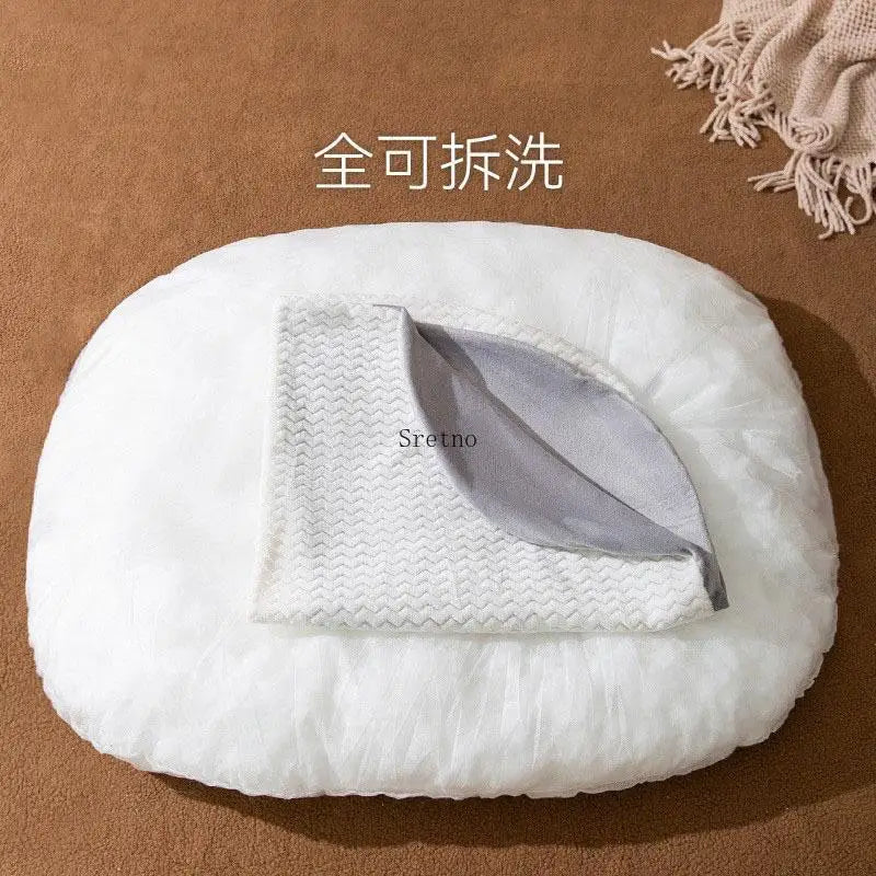 SRETNO Oval Shape Dog Beds Thicken Soft Cushion Removable Washable Dog Mat Winter Kennel Floor Cat Bed Pet Sleeping Mats chien