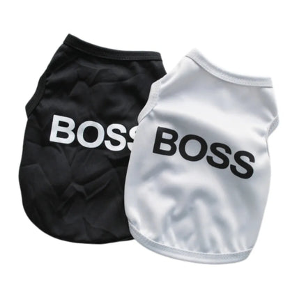 Dog BOSS Costume Dog Shirt for Small Dogs Boy Spring Summer Pet Clothes Breathable Chihuahua Yorkies Beagle Puppy Vest T-Shirts