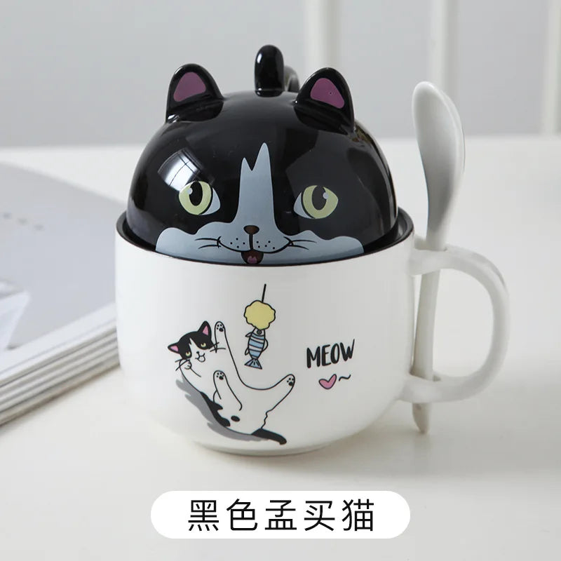 Shiba Inu Cat Coffee Cup Home Cartoon Animal Decoration Cup Creative Couple Ceramic Cup Afternoon Tea Breakfast Milk Tableware
