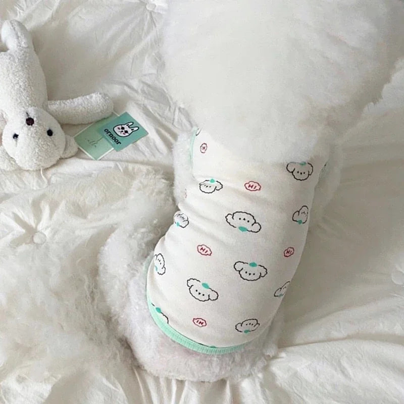 Ins Cute Pet Summer T-Shirt Pet Vest Cat Thin Schnauzer Puppy Sleeveless Breathable Dog Clothes T-shirt Summer Pet Clothes