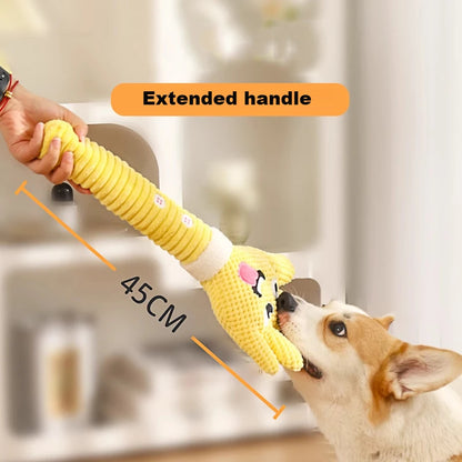 Dog Teething Plush Pet Teething Toys Palm-Shaped Squeaky Plush Chewing Toy Pet Supplies Bite Resistant Cute Plush Squeaky Dog To