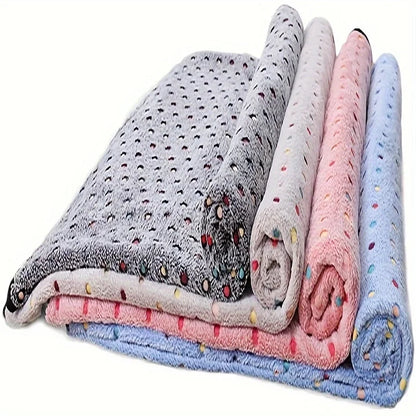 3PCS Soft Fluffy Pet Blanket Cute Dot Pattern Cozy Warm Blanket Cat Dogs Bed Small Large Dogs Mat Cover Pet Supplies Dog clothes