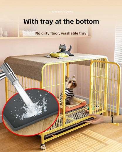 the BOLD & the BEAUTIFUL - Dog Indoor with Toilet Separation, Bold Pet Cage, Golden Retriever/Labrador Household Dog Cage, Playpen Dog Cage Medium/Large